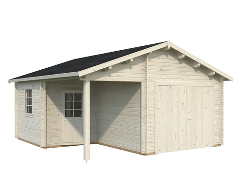 Garage en bois avec annexe et double porte