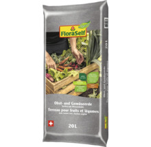 FloraSelf Obst- und Gemüseerde, 20 Liter, torffrei mit Pflanzenkohle im Sack