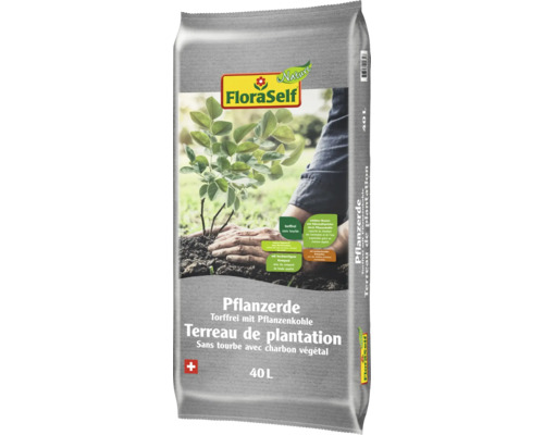 Terreau de plantation sans tourbe avec charbon végétal en sac de 40 litres