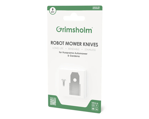 Lame Grimsholm green pour Husqvarna Automower & Gardena 9 pièces Lames de robot tondeuse Grimsholm, 9 pièces, compatibles avec Husqvarna Automower et Gardena