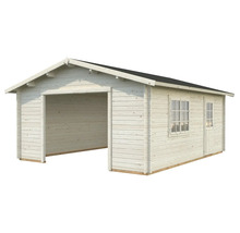 Garage en bois avec fenêtre et porte