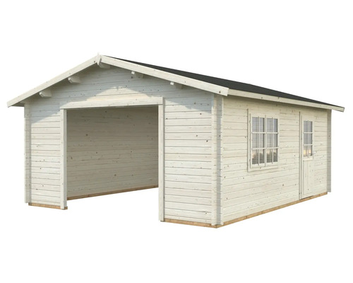Garage en bois avec fenêtre et porte