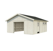 Garage en bois avec fenêtre et porte