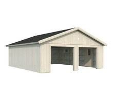 Doppelgarage aus Holz mit Dach