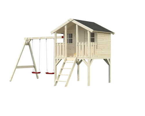 Maisonnette avec balançoire en bois pour le jardin