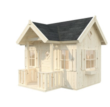 Maisonnette en bois avec véranda et volets