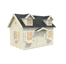 Maisonnette en bois avec toit et fenêtres