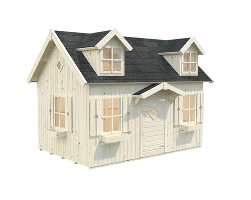 Maisonnette en bois avec toit et fenêtres