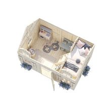 Maisonnette pour enfants avec meubles vue de dessus