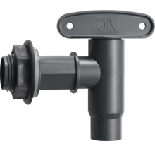 Kunststoff-Auslaufhahn mit Drehgriff zum Absperren