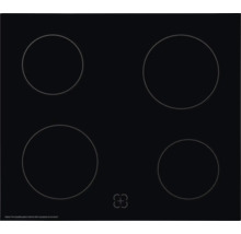 Plaque vitrocéramique avec quatre zones de cuisson