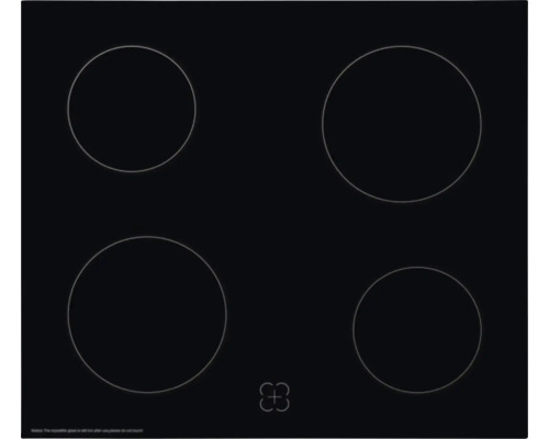 Plaque vitrocéramique avec quatre zones de cuisson