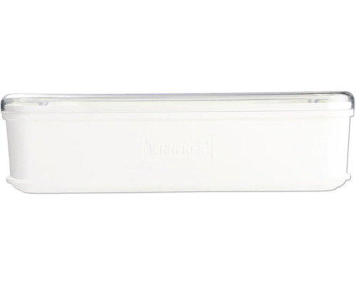 Boîte de rangement blanche avec couvercle transparent