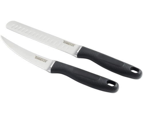 TENNEKER Set de couteaux 2 pcs Deux couteaux de cuisine Tenneker avec manches noirs
