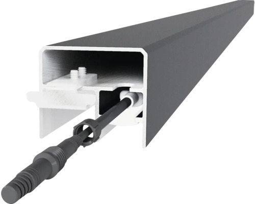 Detailansicht eines LED Profils mit Kabelkanal