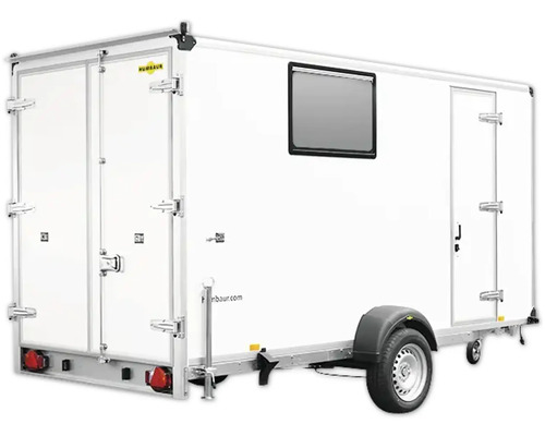 Remorque fourgon avec portes arrière et porte latérale