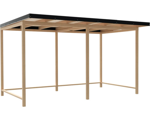 Carport en bois avec toit noir