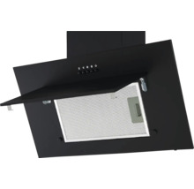 Hotte d'aspiration noire avec filtre à graisse métallique