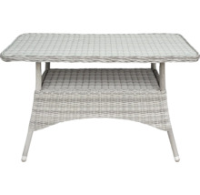 Gartentisch aus Rattan mit Ablagefläche