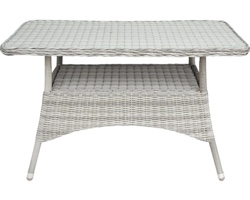 Gartentisch aus Rattan mit Ablagefläche