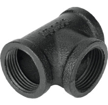 Raccord en fonte malléable noire Té