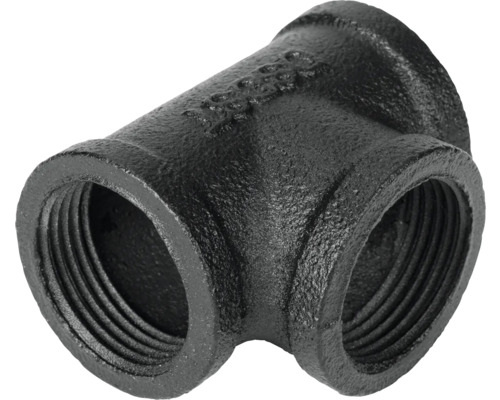 Raccord en fonte malléable noire Té