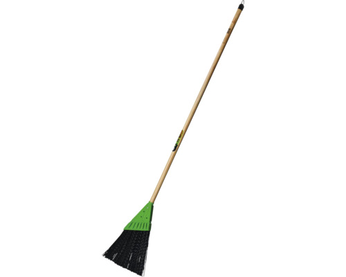 Balai avec manche en bois et poils en plastique