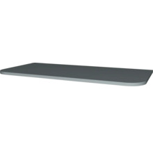 Tablette d étagère gris foncé avec coins arrondis et surface mate.