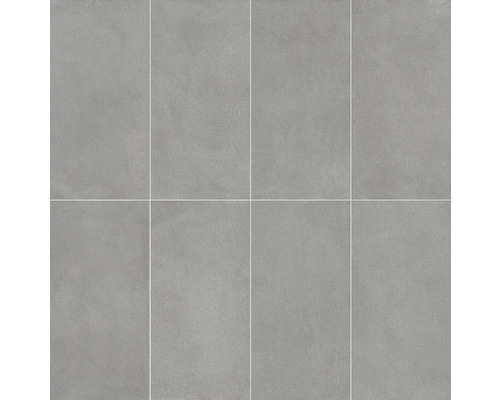 Disposition de huit carreaux de sol gris