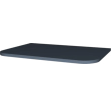 Panneau de meuble anthracite avec coins arrondis.