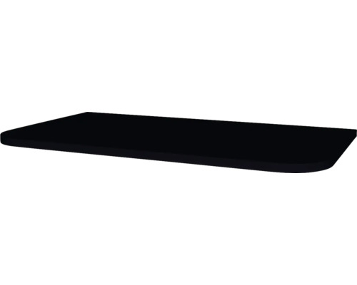 Tablette noire avec coins arrondis.