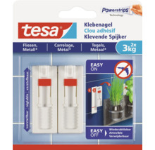 Clou adhésif Tesa pour carrelage et métal, convient pour une charge jusqu'à trois kilogrammes