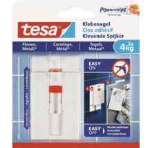 Clou adhésif Tesa pour carrelage et métal, force portante 4 kilogrammes, double réglage