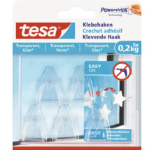 Tesa Crochet adhésif Powerstrips Technology, transparent, lot de 5