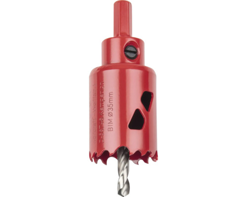 Scie cloche Wolfcraft BIM d'un diamètre de 35 millimètres.