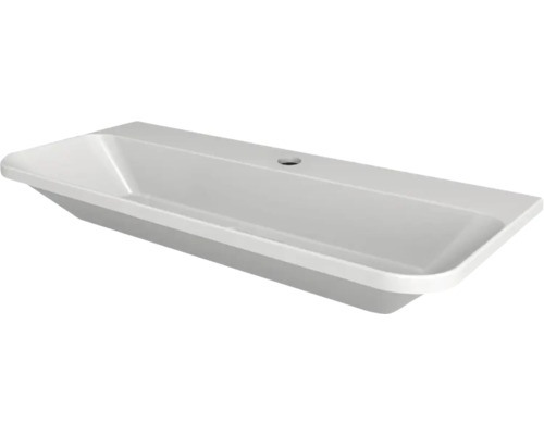 Vasque en céramique sanitaire avec trou de robinetterie