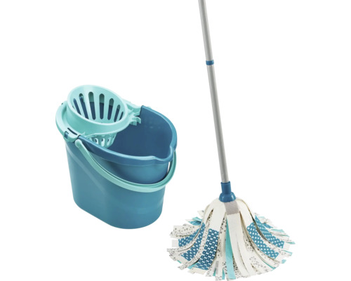 Eimer mit Mopp und Auswringer für die Bodenreinigung