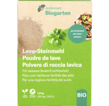 Andermatt Biogarten Lava-Steinmehl zur Verbesserung der Bodenfruchtbarkeit, 1,5 kg