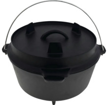 Four hollandais en fonte avec couvercle et poignée de transport