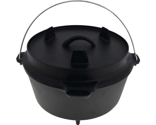 Four hollandais en fonte avec couvercle et poignée de transport