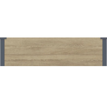 Panneau mural rectangulaire avec aspect bois et bordures.