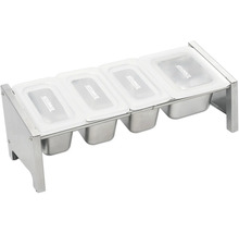 Récipient en acier inoxydable avec quatre inserts et couvercles