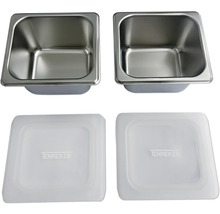 Deux récipients en acier inoxydable avec couvercle de la marque Tenneker