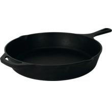 Poêle en fonte avec manche et contre-poignée