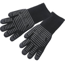 Une paire de gants noirs JENNEKER avec rayures et revêtement antidérapant