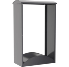 Brennholzregal aus Metall mit Dach