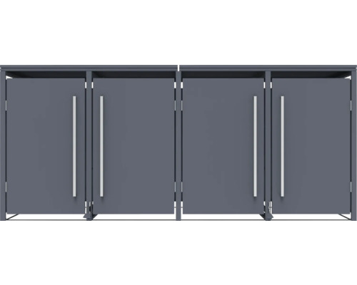 Mülltonnenbox mit mehreren Fächern und Griffen