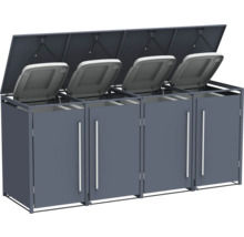 Mülltonnenbox für vier Mülltonnen mit Deckel