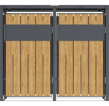 Portail double en bois et métal