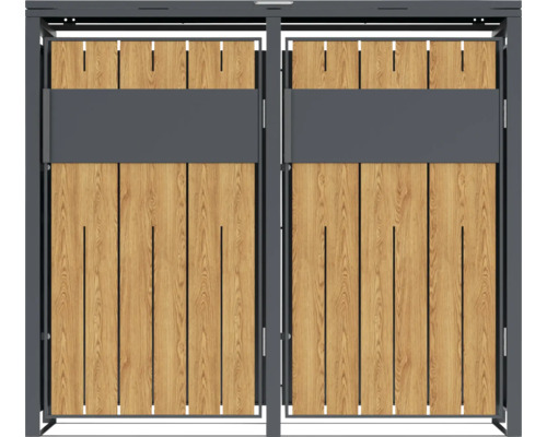 Portail double en bois et métal